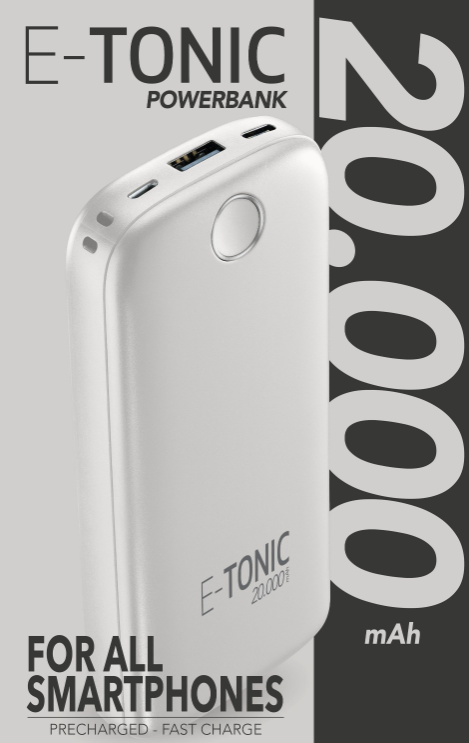 Повербанк Powerbank Cellularline E-Tonic 20 000 mAh, Колір: White
