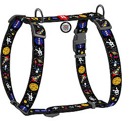 Шлея для собак анатомічна H-подібна WAUDOG Nylon "Nasa", S, Ш 15 мм, А 30-40, В 30-50 см