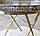 Кавовий столик-піднос із металу золотого кольору зі скляною стільницею Гранд Презент 81149, фото 4