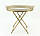 Кавовий столик-піднос із металу золотого кольору зі скляною стільницею Гранд Презент 81149, фото 6