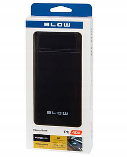 Портативний зарядний пристрій Power Bank BLOW 2xUSB QC PB40AUSB-C, 40000 мА·год