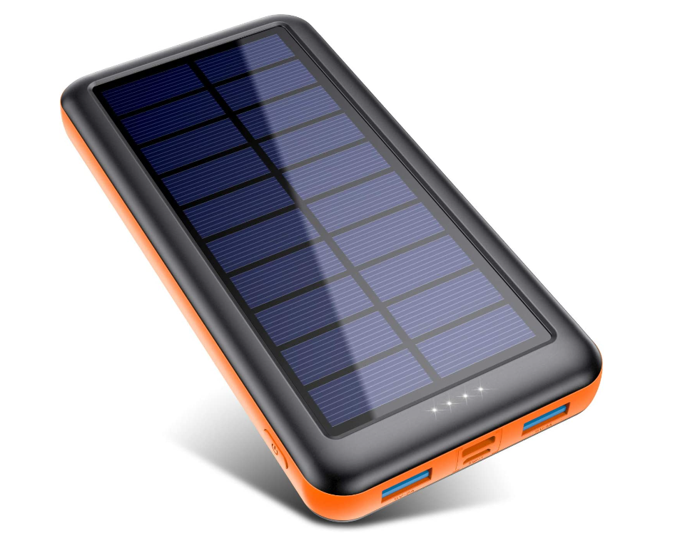 Повербанк Powerbank  Pxwaxpy Solar Charger 26 800 mAh, Колір: Black-Orange