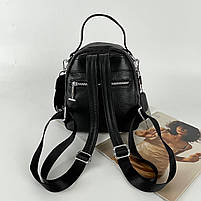 Жіночий шкіряний міський міні рюкзак на два відділення Polina & Eiterou, фото 5