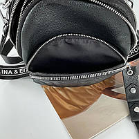 Жіночий шкіряний міський міні рюкзак на два відділення Polina & Eiterou, фото 8