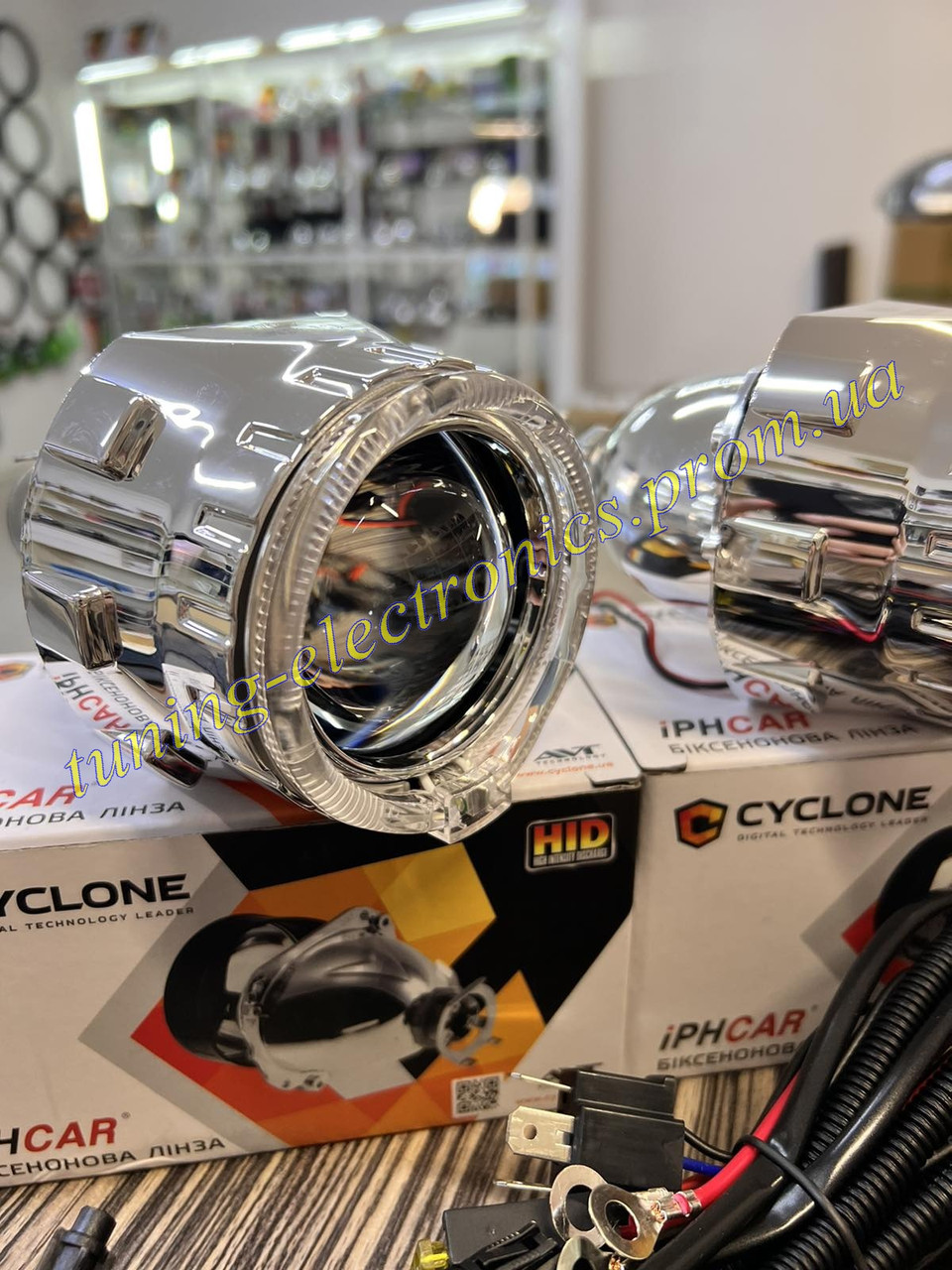 Биксеноновые линзы+ксенон,Полный комплект Cyclone 2.5 дюйма G5 LED круглые ангельские глазки и ксенон Н1 6000 - фото 6 - id-p1712732929