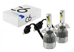 Комплект автомобільних лампочок LED C 6 HeadLight H 4 12 v COB 2шт