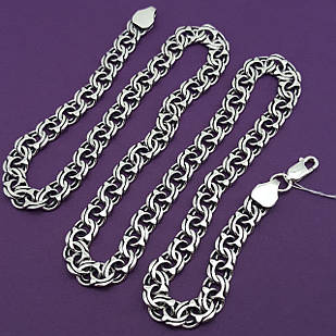 Срібний чорнений чоловічій ланцюжок бісмарк 925 проби