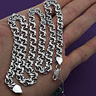 Срібний чорнений чоловічій ланцюжок бісмарк 925 проби, фото 2