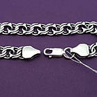 Срібний чорнений чоловічій ланцюжок бісмарк 925 проби, фото 4