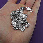 Срібний чорнений чоловічій ланцюжок бісмарк 925 проби, фото 5