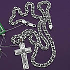 Комплект срібний чорнений ланцюжок бісмарк з хрестиком 925 проба, фото 2