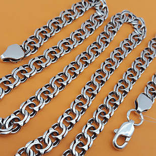 Срібний чоловічій ланцюжок бісмарк 925 проби