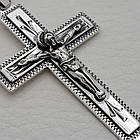 Чоловічий срібний комплект з розп'яттям на хрестику: Бісмарк 7 мм, чорніння (36.5 г, 925 проба), фото 2