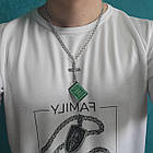 Чоловічий срібний комплект з розп'яттям на хрестику: Бісмарк 7 мм, чорніння (36.5 г, 925 проба), фото 7