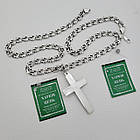 Чоловічий срібний комплект з розп'яттям на хрестику: Бісмарк 7 мм, чорніння (36.5 г, 925 проба), фото 6