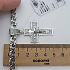 Чоловічий срібний комплект Бісмарк з чорнінням: ланцюжок 7 мм + хрестик (36 г, 925 проба), фото 9