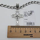 Чоловічий срібний комплект Бісмарк з чорнінням: ланцюжок 7 мм + хрестик (36 г, 925 проба), фото 8