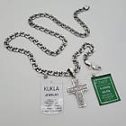 Чоловічий срібний комплект Бісмарк з чорнінням: ланцюжок 7 мм + хрестик (36 г, 925 проба), фото 5