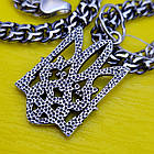 Комплект срібний ланцюжок бісмарк з кулоном Тризуб Герб України 925 проба, фото 4