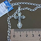 Комплект срібний чорнений ланцюжок бісмарк з фігурним хрестиком 925 проба, фото 7