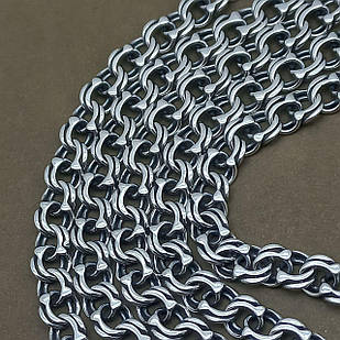 Срібний чоловічій ланцюжок бісмарк срібло чорнене 925 проби