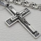 Комплект срібний чорнений ланцюжок бісмарк з хрестиком 925 проба, фото 2