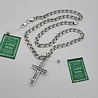 Комплект срібний чорнений ланцюжок бісмарк з хрестиком 925 проба, фото 4