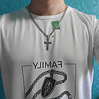 Комплект срібний чорнений ланцюжок бісмарк з хрестиком 925 проба, фото 7