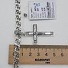 Комплект срібний чорнений ланцюжок бісмарк з хрестиком 925 проба, фото 9