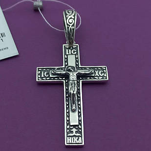 Срібний чорнений масивний хрестик 925 проби 8 грам