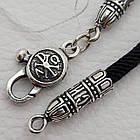 Ювелірний шовковий шнурок з срібними вставками і застібкою 925 проба, фото 4