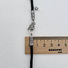 Ювелірний шовковий шнурок з срібними вставками і застібкою 925 проба, фото 6