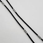 Ювелірний шовковий шнурок з срібними вставками і застібкою 925 проба, фото 10