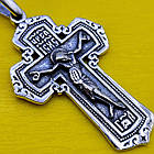 Комплект срібний чорнений ланцюжок бісмарк з хрестиком 925 проба, фото 4