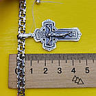 Комплект срібний чорнений ланцюжок бісмарк з хрестиком 925 проба, фото 8