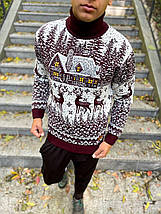 Новорічний светр "Домік" з горлом (+ великі розміри), фото 3