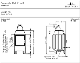 Камінна топка SPARTHERM Mini Z1 7kW, фото 6