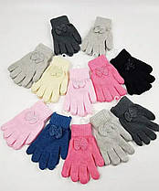 Дитячі рукавиці для дівчаток, р. 16 см (9-10 років)