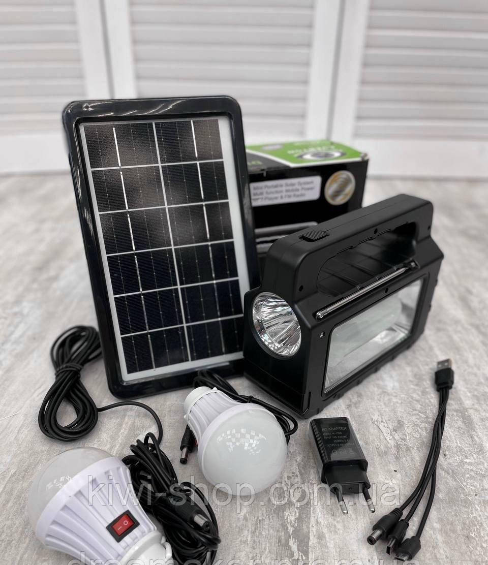 Потужна Сонячна станція 100W Everton RT-908 Панель, ліхтар, Power Bank 100W, прожектор 100W, Солнечная станция, фото 1