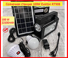 Сонячна станція батарея 100 W 22500 mAh Everton RT908, ліхтар сонняна станція прожектор power bank