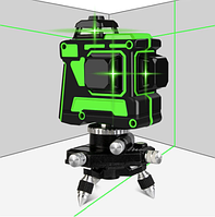 Лазерний рівень Hilda 3D 12 променів зелені лінії 360 градусів + Міні тринога