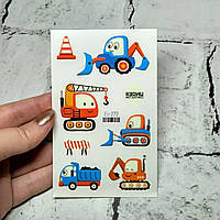 Флеш тату тимчасові татуювання дитячі, світяться в темряві Транспорт 7,5х12 см EI-272