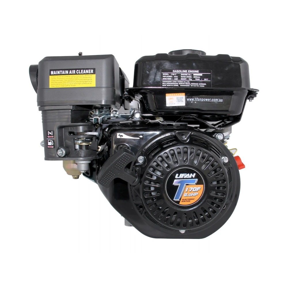Бензиновый двигатель LIFAN LF170F-T ВАЛ Ø 19 мм Под шпонку - фото 1 - id-p1712780906