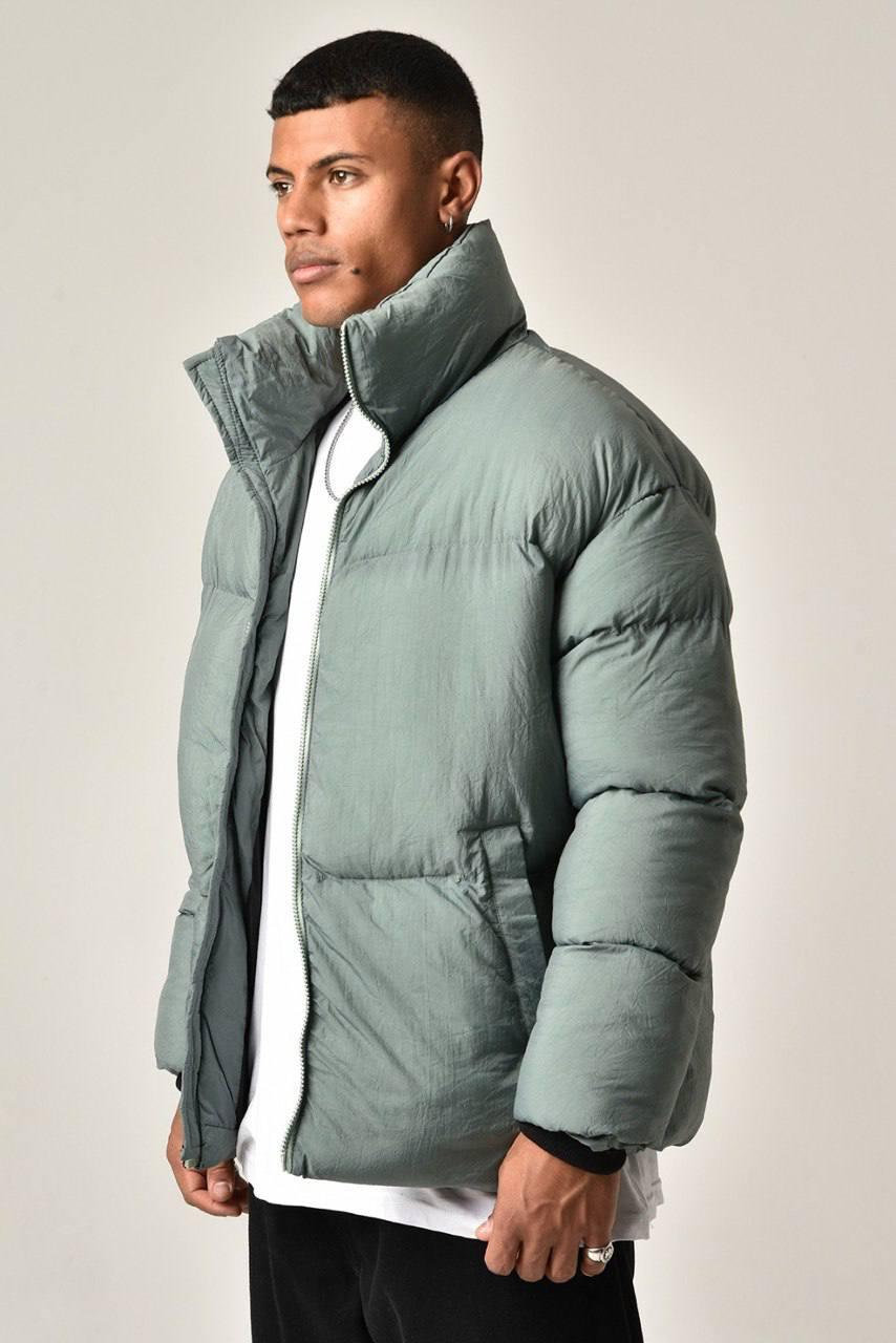 Куртка пуховик чоловіча зимова до -10 бірюзова тепла молодіжна укорочена дута, фото 1