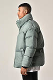 Куртка пуховик чоловіча зимова до -10 бірюзова тепла молодіжна укорочена дута, фото 2