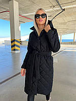 Длинная женская куртка на силиконе с подкладкой