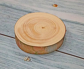 Шліфований зріз дерева з корою (6-7 см) сосна, фото 2