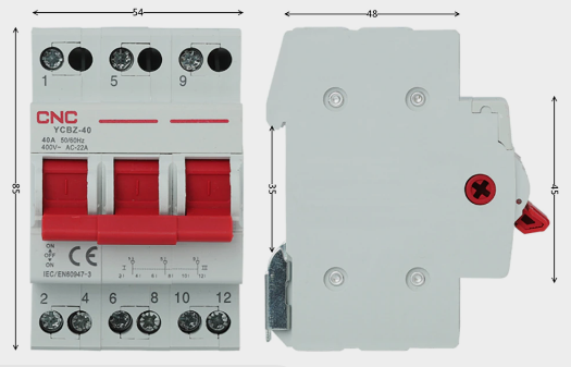 yy様 Переключатель ввода-резерва YCBZ-40 I-0-II 3P 40А CNC - купить по