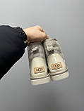 Уги жіночі Ugg Light Grey Metallic Suede сірі натуральна замша на овчині лакова п'ята, фото 3