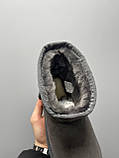 Уги жіночі Ugg Grey Metallic Suede сірі натуральна замша на овчині лакова п'ята короткі, фото 3